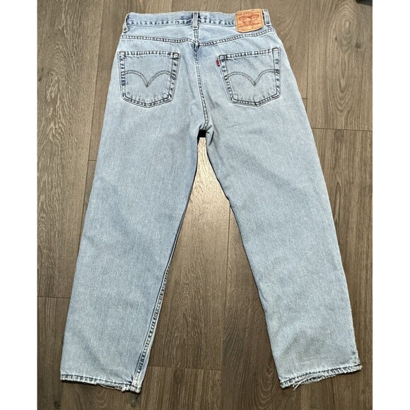 Levis 550 Jeans Mens 34x30 Blue Denim Stonewash Relaxed Fit Distressed R Tab Y2K - Picture 2 of 7